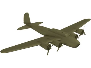 Boeing B-17D Flying Fortress 3D Model preview