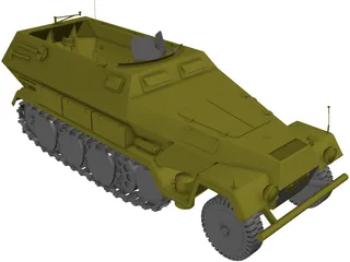 Sd-Kfz 251/1 Hanomag 3D Model preview