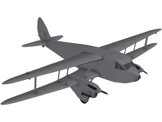 de Havilland D.H.89A Dragon Rapide 3D Model preview