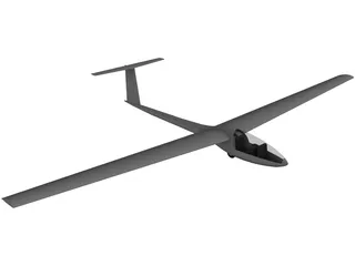 Sailplane Glider 3D Model preview