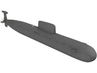 Russian Submarine 3D Model preview