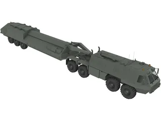 Military Transport Patriot Trailer 3D Model preview