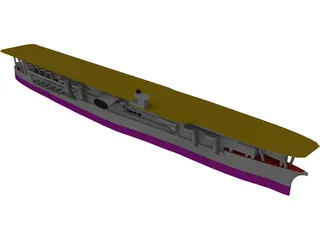 IJN Kaga Aircraft Carrier 3D Model preview