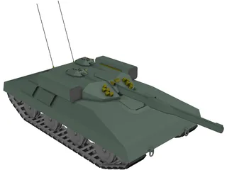 Tank Missile Armed 3D Model preview