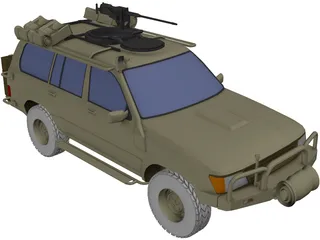 Toyota LC100 Security Escort Vehicle 3D Model preview