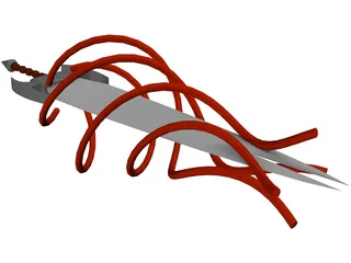 Flaming Sword 3D Model preview
