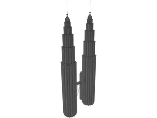 Towers Petronas 3D Model preview