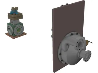 Cryo Pump Heater and Valve 3D Model preview