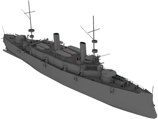 Olympia Armored Cruiser 3D Model preview