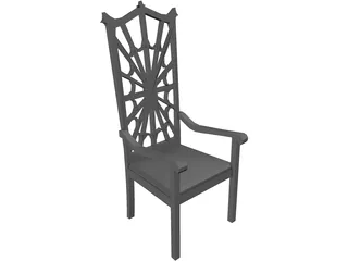 Chair Arm Highback Victorian 3D Model preview