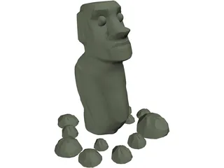 Easter Island Statue 3D Model preview
