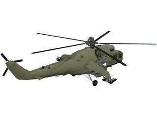 Mil Mi-24 Hind B 3D Model preview
