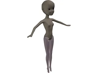 Pink Pixie Fairy 3D Model preview