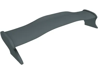 Rear Spoiler 3D Model preview
