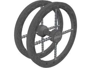 2001 Spacestation Finished 3D Model preview