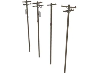 Electrical Post Array 3D Model preview