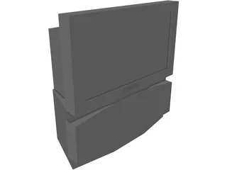 TV Rear Projection Screen 3D Model preview