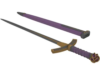Sword Ornate Kings 3D Model preview
