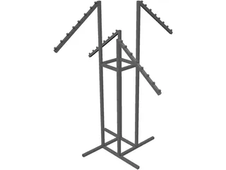 Waterfall Garment Rack 3D Model preview