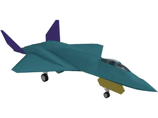 YF-23 Military Fighter Jet 3D Model preview