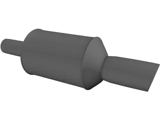 GReddy Style Muffler 3D Model preview