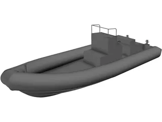 Inflatable Boat 3D Model preview