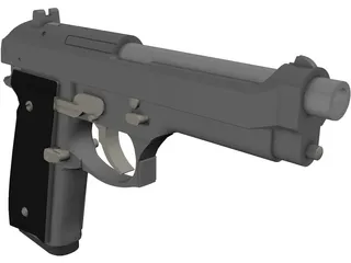 Beretta Articulated 3D Model preview