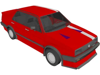 Volkswagen Jetta GTI (1987) 3D Model preview