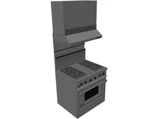 Jenn-Air Gas Range 3D Model preview