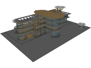 Modern Glass Building 3D Model preview
