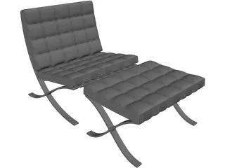 Chair Designer Footrest 3D Model preview
