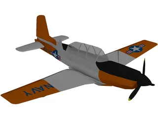 Beechcraft T-34C Turbo-Mentor 3D Model preview