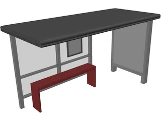 Bus Shelter 3D Model preview