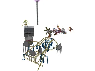 Amusement Park 3D Model preview