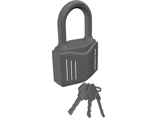 Lock Pad with Keys 3D Model preview