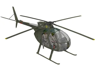 Hughes OH-6A Cayuse 3D Model preview