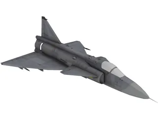 Saab-37 Viggen 3D Model preview