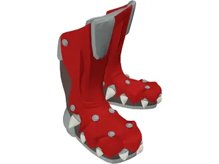 Red Dragon Boots 3D Model preview