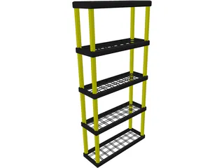 Plastic Shelf Unit 3D Model preview