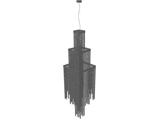 White Chandelier 3D Model preview
