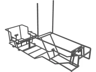 Recumbent Bike Frame 3D Model preview