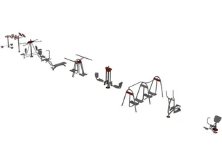 Sport Fitness Set 3D Model preview