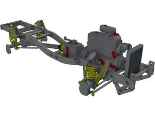 Mercedes-Benz Unimog Chassis 3D Model preview