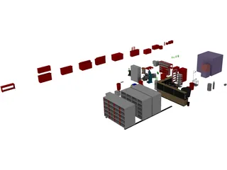 Chemical Laboratory Furniture 3D Model preview