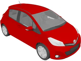 Toyota Yaris 5-door (2012) 3D Model preview