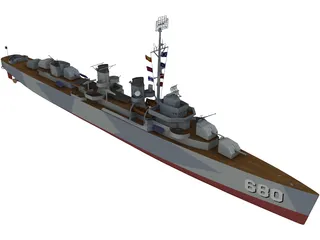 USS Fletcher 3D Model preview
