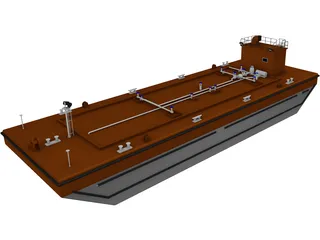 Oil Tanker Barge 3D Model preview
