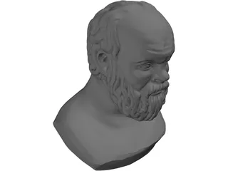 Socrates Bust Sculpture 3D Model preview