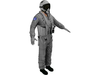 Airforce Pilot 3D Model preview