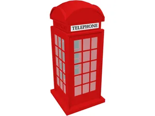Phone Booth UK 3D Model preview
